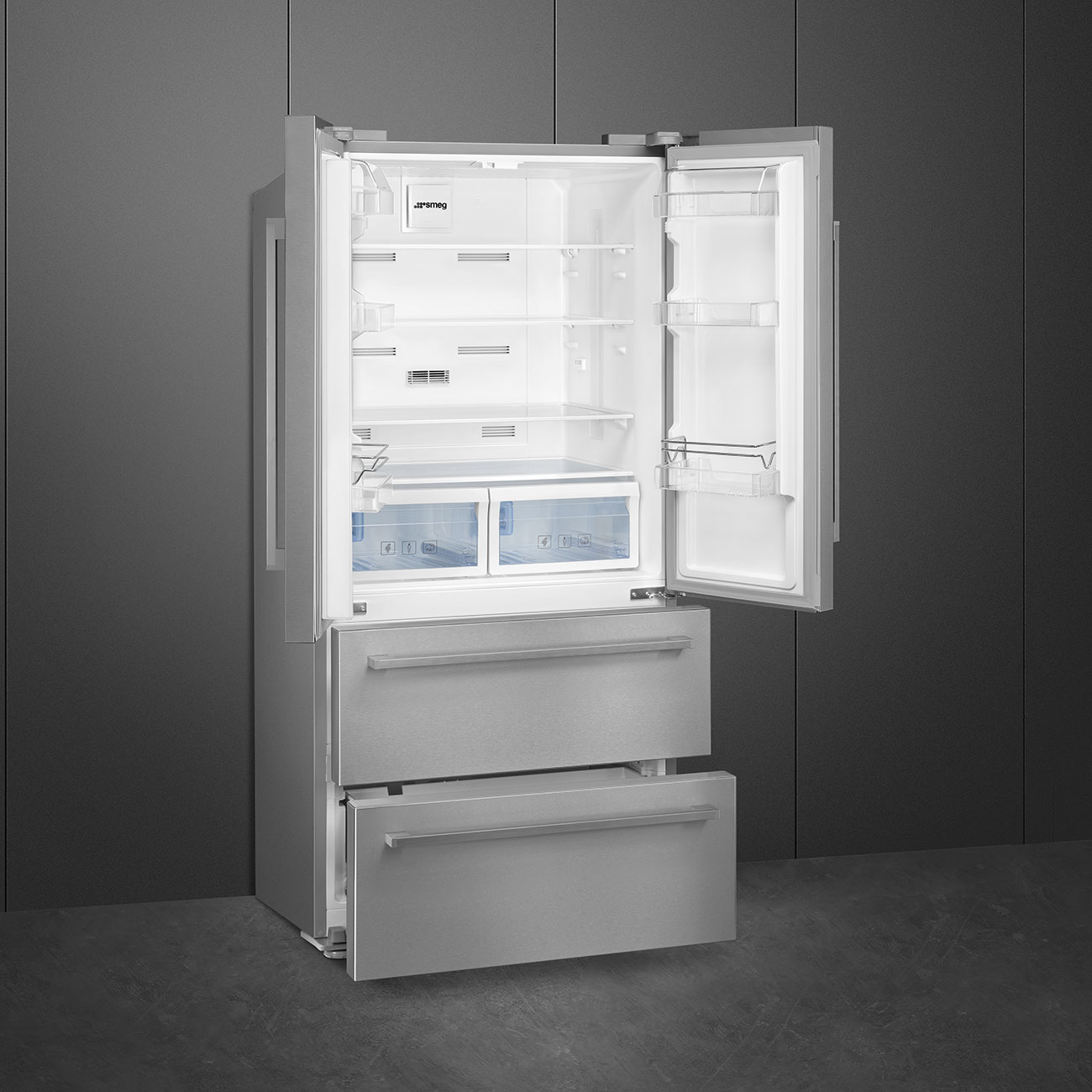 Smeg FQ55FXDF szabadonálló hűtő- és fagyasztószekrény
